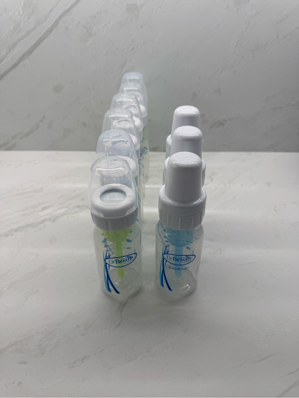 Dr. Brown's Anti-Colic Baby Bottle - Clear with Blue and Green Accents - Picture 2 of 2